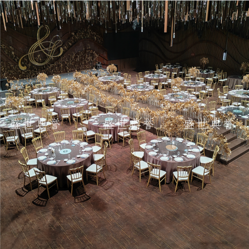 Shanghai Foreign Trade Wholesale Outdoor Wedding Dining Table and Chair American Wedding Banquet Bamboo Chair Hotel Theme Wedding Castle Chair