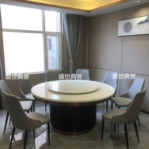 Huzhou Mingban Restaurant Small Box Metal Dining Table and Chair Seafood Hotel Modern Minimalist Chair Hot Pot Restaurant Soft Chair