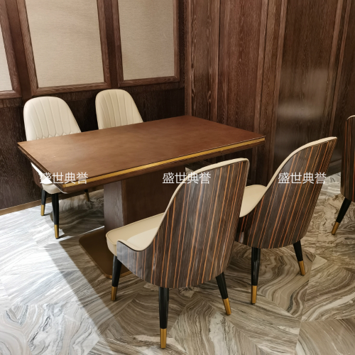 Changzhou Five-Star Hotel Solid Wood Dining Table and Chair Hotel Breakfast Restaurant Solid Wood Chair Restaurant Buffet Restaurant Light Luxury Dining Chair