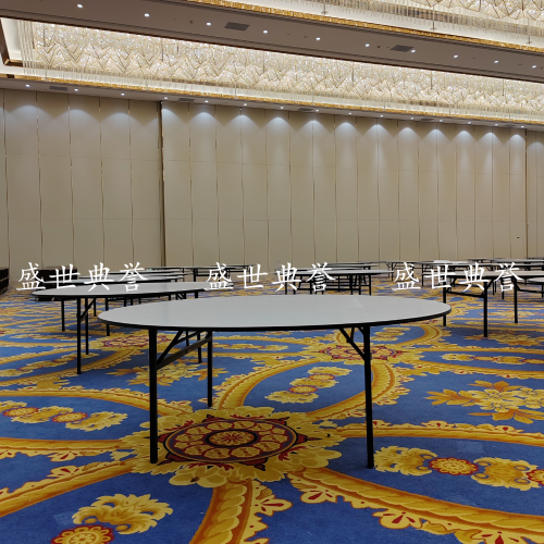 shanghai five-star holiday hotel banquet dining table and chair banquet center folding round table foreign trade wedding wedding banquet round table