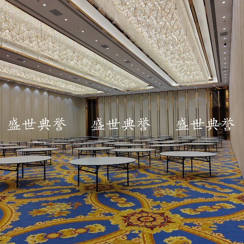 xiamen five-star hotel banquet hall dining table and chair conference center banquet furniture theme wedding folding round table