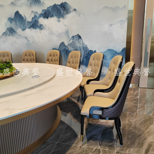 guangzhou five-star hotel solid wood furniture seafood restaurant solid wood dining chair high-end club modern light luxury soft chair