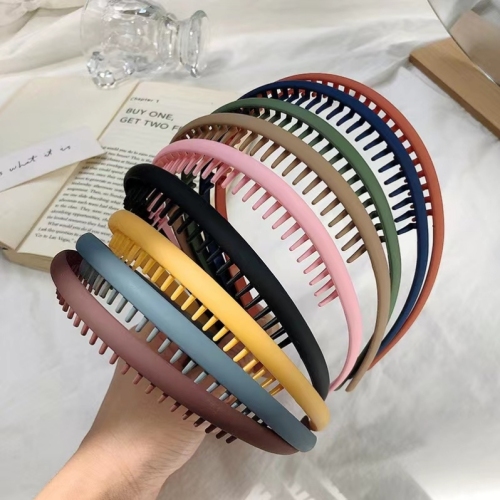 0.8梳子头扣塑料发箍磨砂橡皮漆莫兰迪色002