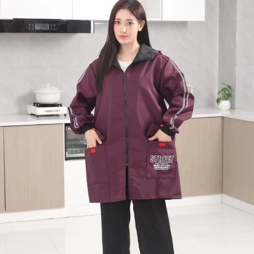 Fashionable Extended Waterproof Leisure Fleece-Lined Warm Smock Coat Oil-Proof Stain-Proof Winter New Clothes Coat