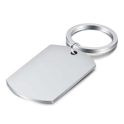 Stainless Steel Glossy Dog Tag Keychain Can Carve Writing DIY Key Chain Laser Engraved Logo Dog Tag
