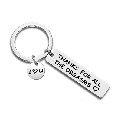 New Stainless Steel Key Ring Couple Black Humor Gift