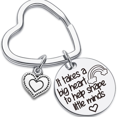 Amazon New Teacher's Day Gift Love Pendant Stainless Steel Key Ring