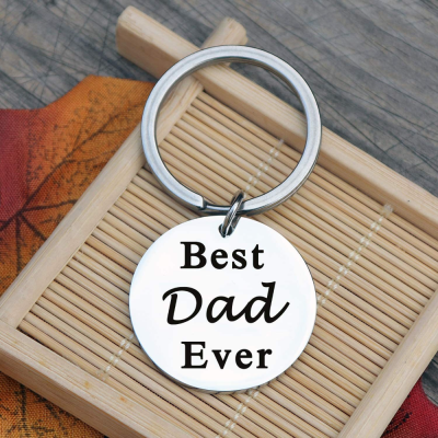 Cross-Border Father's Day Best Dad Ever Stainless Steel Key Ring