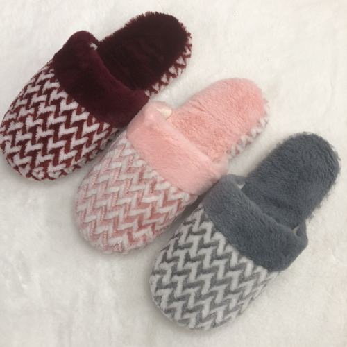 foreign trade export cotton slippers series， wool saliva ripple cotton slippers， ladies cotton slippers