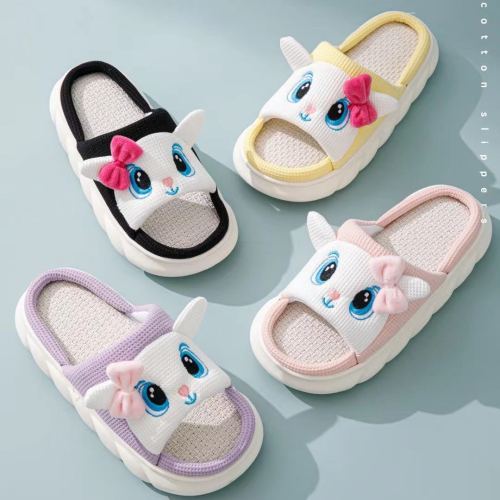 spring 2024 new cartoon cotton slippers， hot sale bunny cotton slippers