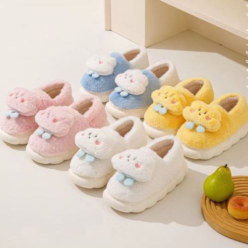 foreign trade export hot cartoon cloud style wool slippers cotton shoes plush cartoon women‘s cotton shoes