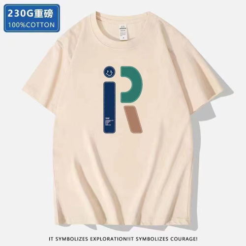 2023 summer new fashion brand heavy washing vintage logo letter printing casual short-sleeved t-shirt loose