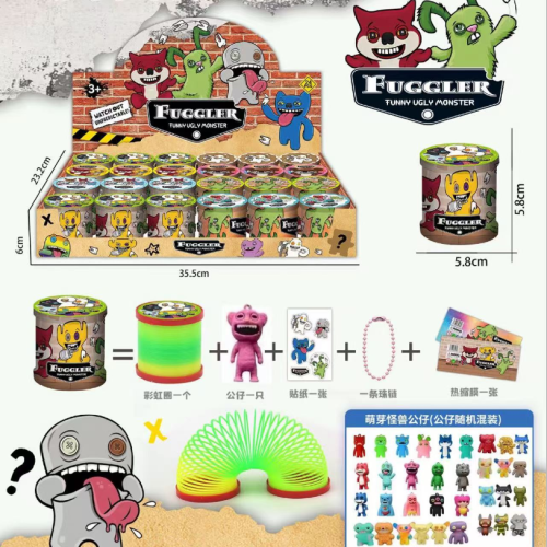 益智彩虹圈盲盒弹簧彩虹圈彩虹圈批发盲盒彩虹圈玩偶套盒