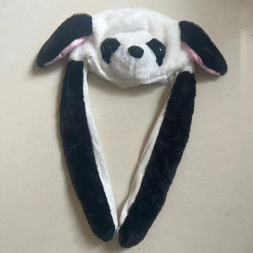 可爱软萌玩具一捏长耳朵会动的帽子动物耳朵气囊帽儿童礼物女秋冬