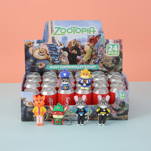 爆款潮玩易拉罐可乐罐动物世界系列钥匙扣书包挂件玩偶