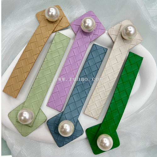 Woven Pearl Leather Loop Color Series Fashion All-Match Scarf Accessories New Plush Scarf PU Leather Loop