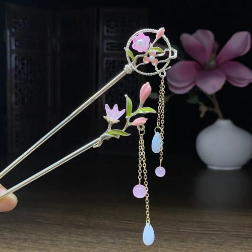 简约古风铃兰花发簪新中式高级感流苏簪汉服日常盘发发钗子头饰