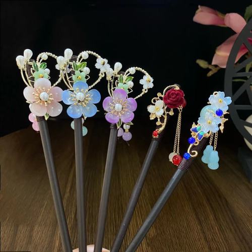 新款古风发簪超仙流苏木簪发钗盘发簪子简约步摇古装头饰汉服发饰