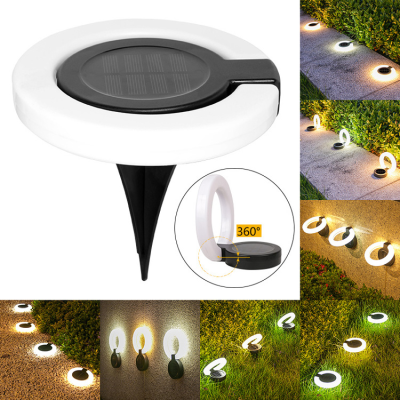 LED Solar Lawn Lamp Outdoor Rotating Wall Lamp Waterproof Underground Lamp Garden Landscape Lamp Stairs Step Light