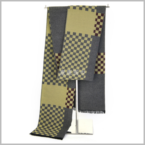 new men‘s scarf winter thickened chessboard plaid warm scarf cashmere texture scarf knitted versatile