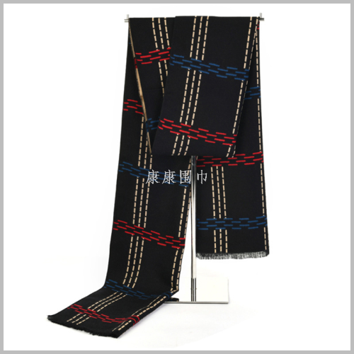 new men‘s scarf winter thickened striped plaid warm scarf cashmere texture scarf knitted versatile