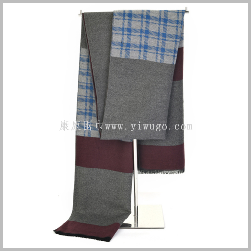 new men‘s scarf winter thickened striped warm scarf cashmere texture scarf knitted versatile