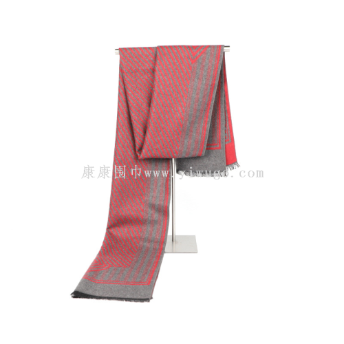 simple men‘s scarf winter thicken thermal cashmere-like texture scarf knitted versatile artificial cashmere scarf