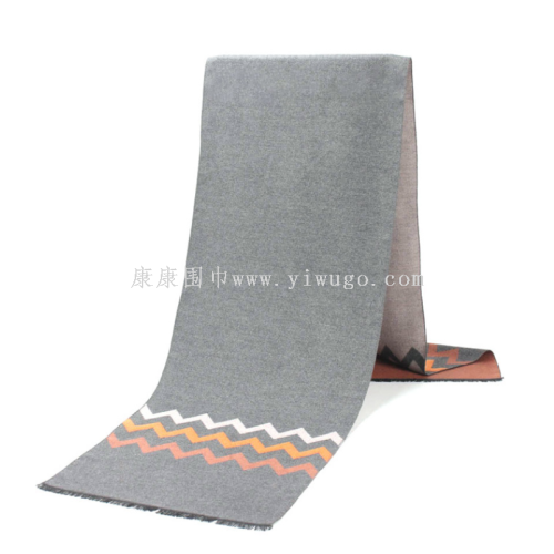 new men‘s scarf winter thicken thermal scarf cashmere texture scarf knitted versatile artificial cashmere scarf