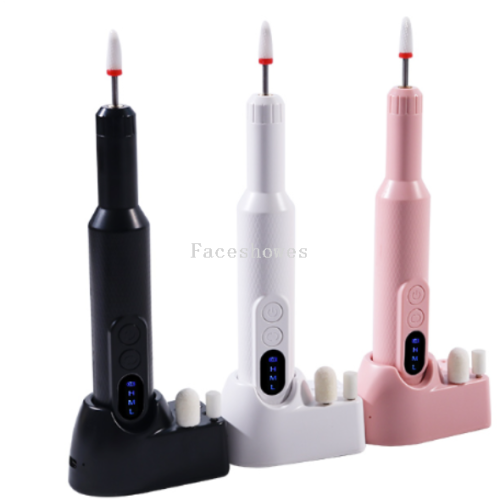 Cross-Border New Arrival Rechargeable Nail Polishing Pen Pen Portable Grinding Machine High-Speed Mute Digital Display Wireless Charging Fixed Charger