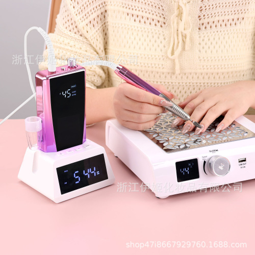 跨境高速蓄电美甲打磨机低噪低震无刷指甲打磨器45000转卸甲机