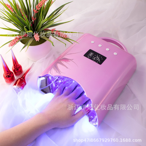 新款跨境便携式大功率不黑手蓄电快速固化镜像内饰美甲灯美甲专用