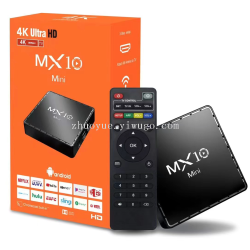MX10 MINI 安卓机顶盒4K H.265 Android 10.0系统电视盒子播放器