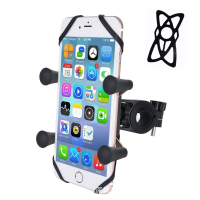Cellphone Holder Motorcycle Electric Car Navigation Bracket Mountain Bike Four Claw Mobile Phone Stand with Fixed Strap