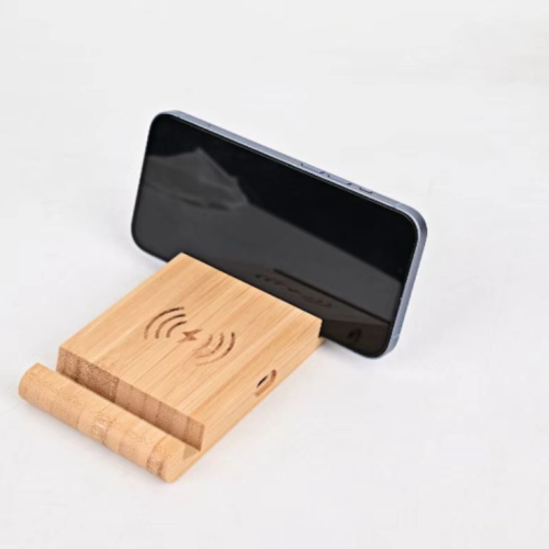 定制竹木无线充电器大功率快充 便携创意款多功能手机支架无线充