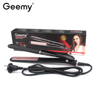 Geemy2813 Cross-Border Wholesale Adjustable Temperature Hair Straightener Foreign Trade Plywood Tourmaline Ceramic Hair Straightener Hair Straightener