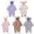INS Baby Romper Autumn and Winter Flannel Hooded Long-Sleeved Romper Toddler Cute Warm Jumpsuit