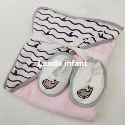 Baby Cotton Bath Towel with Shoes