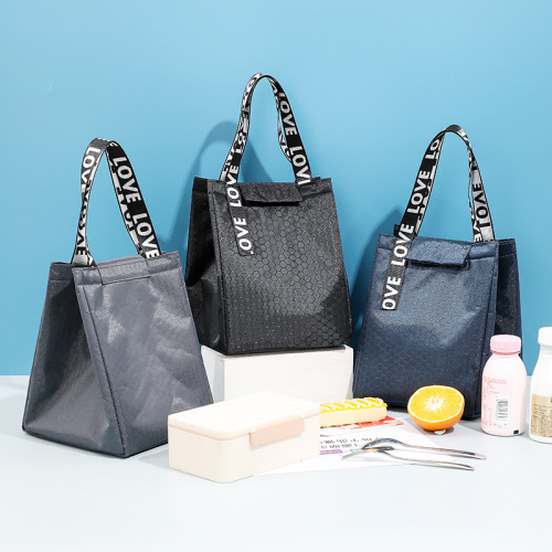 跨境爆款上班族手提带饭便当包铝箔保温包厂家外贸热卖保温饭盒袋