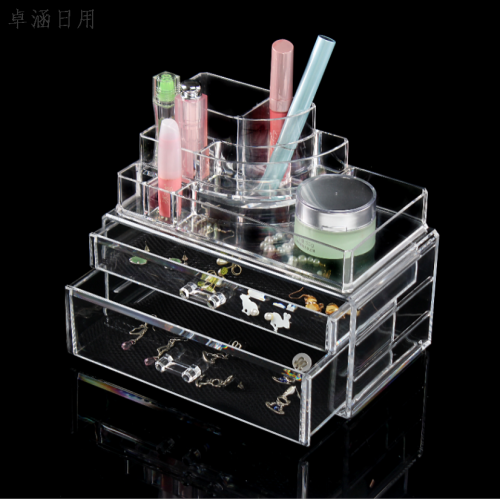 带抽屉化妆品 首饰收纳盒 亚克力透明收纳盒
