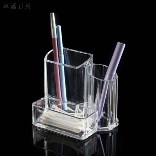透明笔筒创意时尚多功能韩国女化妆刷桶笔架收纳盒小清新桌面摆件