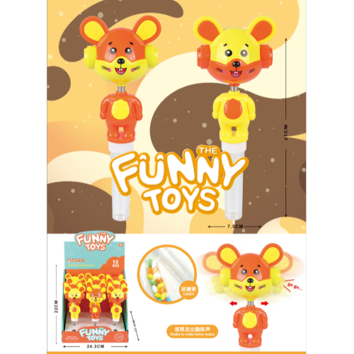 卡通可爱摇摇哨老鼠糖管零食玩具超市摆地摊批发