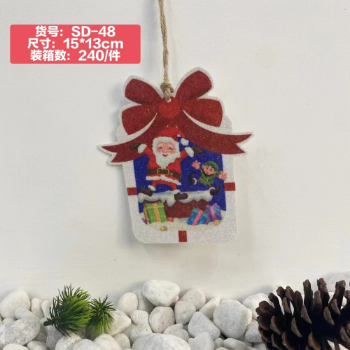 圣诞节装饰用品挂件圣诞袜雪花图案节日商场酒店装饰布置挂饰批发