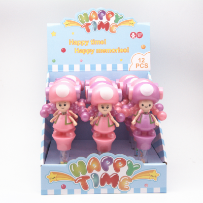 Mushroom Male and Female Baby Rocking Whistle Toy Candy Cartoon Face Changing Doll Box Candy Playing Children Snack