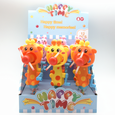 Lime Cute Giraffe Lights Stick Hand-Cranking Rabbit Love Peach Lights Stick Traffic Light Modeling Sugar Tube Toy