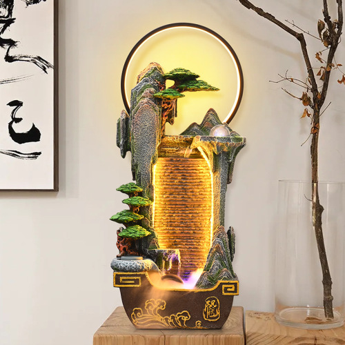 客厅假山流水摆件循环水办公室茶桌面轮店铺前台开业送礼