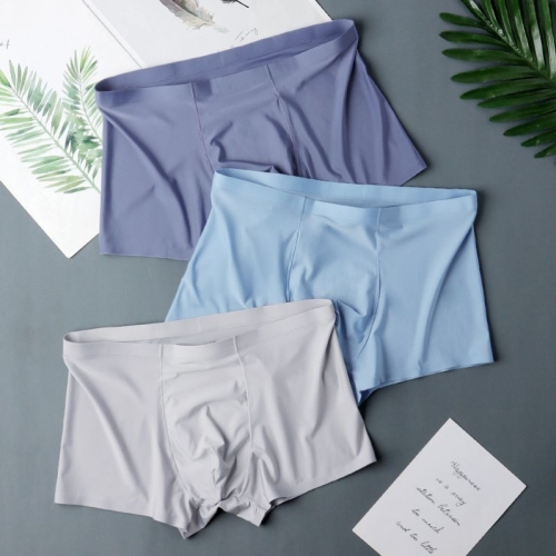 solid color men‘s 60 pcs modal nylon ice silk boxer seamless underwear