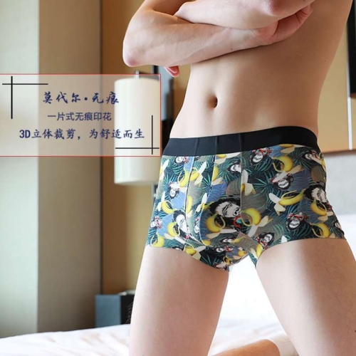 3d printed men‘s underwear seamless underwear young men‘s mid-waist modal cotton sexy youth boxer briefs