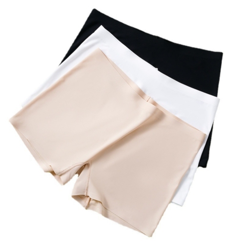 ice silk seamless boxers summer anti-exposure outer and inner wear non-curling women‘s leggings belly contracting safety pants