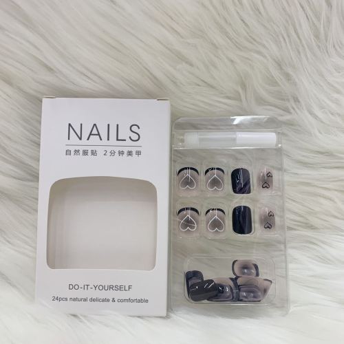nail tip wear armor 24pcs autumn and winter ins style short mid-length
