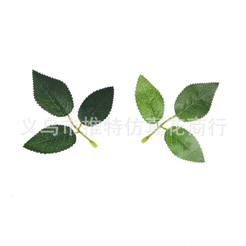 仿真植物花叶仿真叶子仿真丝印玫瑰叶子  厂家直供